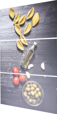 Produktbild von 3er Set Wandbild B x H 40x60cm Aluminium Dibond Pasta Küche Deko Wanddeko
