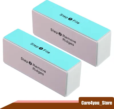 Produktbild von 2Stk. Nagelpufferblock Edelstahl 4 Farben Blau Rosa Lila Grau