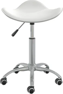 Produktbild von vidaXL Friseur Rollhocker Weiß Kunstleder