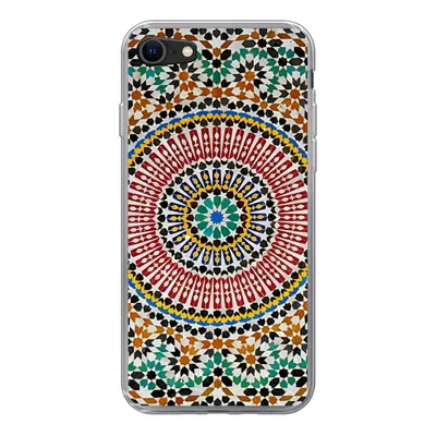 Produktbild von MuchoWow® Handyhülle Schutzhülle Hülle für iPhone SE 2020 Ansicht eines marokkanischen Mosaiks von oben Silikon Softcase Handy Hülle - Kartenbesitzer