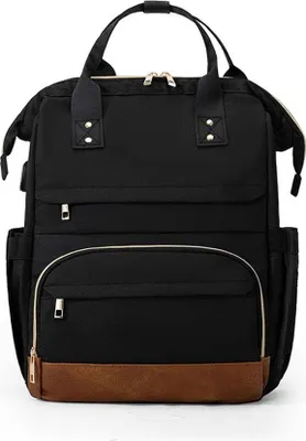 Produktbild von INF Großer Windelrucksack - Stilvolle & leichte Wickeltasche für Eltern Schwarz
