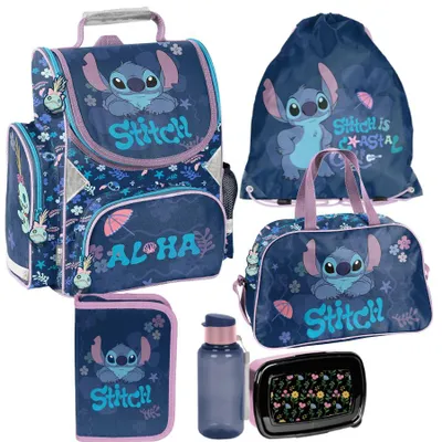 Produktbild von Mega Schulset – STITCH 6-teiliges Schulranzen-Set Für Jungen & Mädchen Klasse 1–4 disney