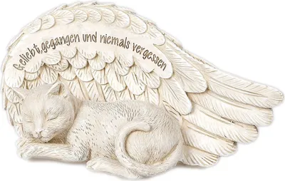 Produktbild von Tiergrabstein Gedenkstein für verstorbene Katze mit Trauerspruch 18cm