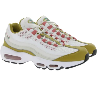 Produktbild von Nachhaltige NIKE Air Max 95 Damen Sneaker Retro-Schuhe DH1632 100 Weiß/Braun/Rosa, Größe:41