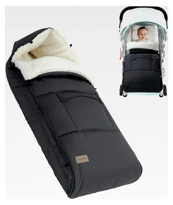 Produktbild von Babyfußsack | Winterfußsack für Babyschale mit Reißverschluss (Schwarz)
