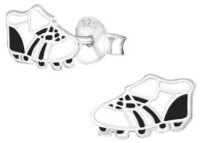 Produktbild von Kinderohrstecker Silber Ohrringe Fußball Schuhe