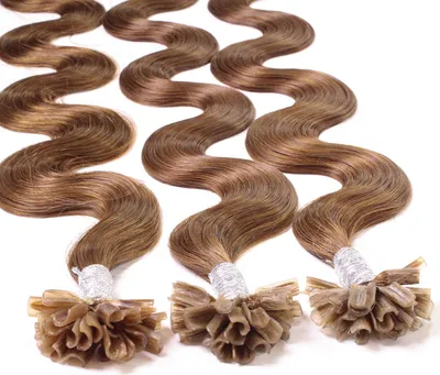 Produktbild von hair2heart predĺženie ľudských vlasov vlnité - 25 prameňov 1g 60cm 8/03 svetlá blond prírodná zlatá