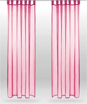 Produktbild von 2er Pack Gardine Transparent Noella Schlaufen, Größe: 140 x 175cm (Pink)