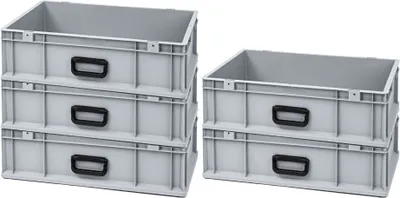 Produktbild von SparSet 5x Eurobox NextGen Portable Uno  Germany | HxBxT 17x40x60cm | 34 Liter | Eurobehälter, Transportbox, Transportbehälter, Stapelbehälter