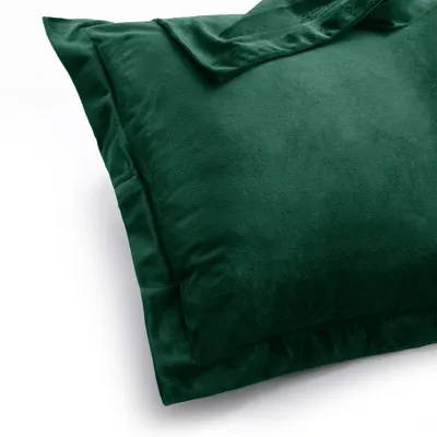 Produktbild von Kissenhülle Kissenbezug 2er Set 50x70 cm Dunkelgrün Dekokissen Samt Wohnzimmer Side