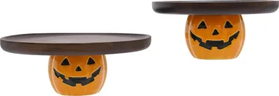 Obrázek produktu pro Sada forem na pečení ve tvaru dýně – formy na dorty – sada 2 ks – dýně a kulatý motiv dýně – na Halloween – černá