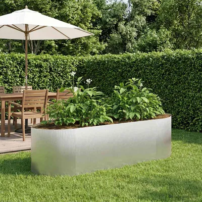 Immagine prodotto di Maison Exclusive - Aiuola rialzata per giardino, acciaio inossidabile, 140 x 40 x 40 cm