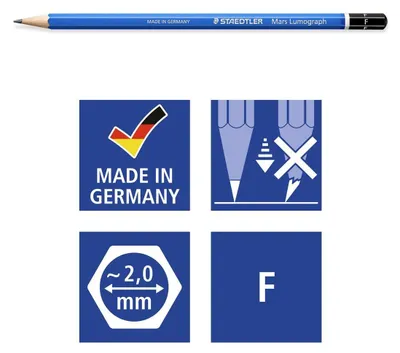 Zdjęcie produktu dla Staedtler 100-F, F, Niebieski, Sześciokątny, PEFC, 2 mm, 12 szt.