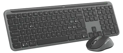 Produktbild von Logitech Signature Slim Combo MK950, Kabellos, RF Wireless + Bluetooth, Scherenschalter, QWERTY, Graphit, Maus enthalten