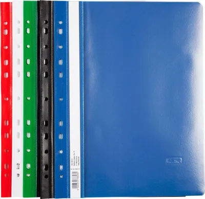 Produktbild von 10 Schnellhefter DIN A4 / PP / gelocht / 5 verschiedene Farben