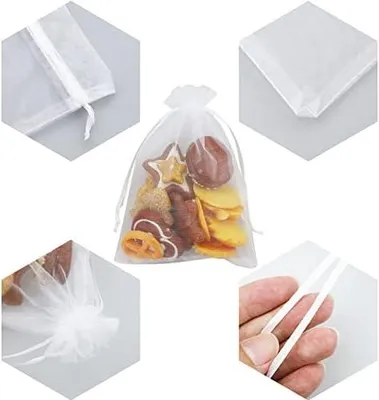 Produktbild von 20 Stück Organzabeutel für Hochzeiten – 13 x 18 cm, große Geschenkbeutel mit Kordelzug
