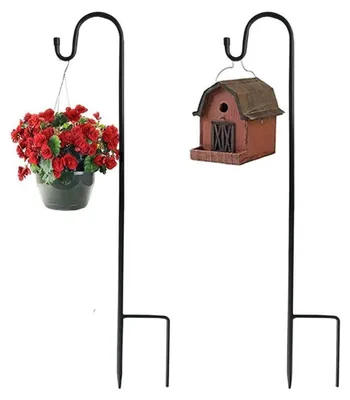 Produktbild von Robuste Gartenhaken für Vogelhäuschen - 95 cm hoch, aus Schmiedeeisen