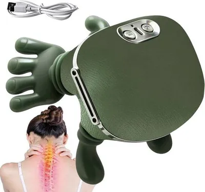 Imagen del producto de Masajeador eléctrico para espalda, cuello y hombros – Masajeador Shiatsu inalámbrico con función de calor – Recargable mediante USB – Relajante muscular y masaje de acupresión