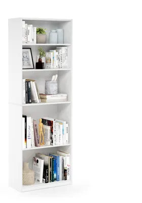 Productafbeelding van Furinno Jaya boekenkast met 5 verstelbare planken, wit