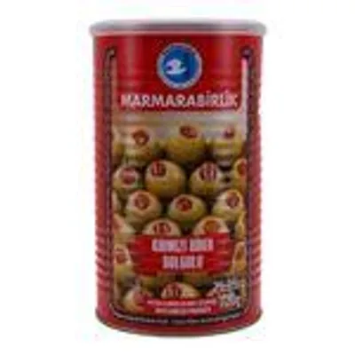 Marmarabirlik Grüne Oliven gefüllt mit rotem Paprika, 720g