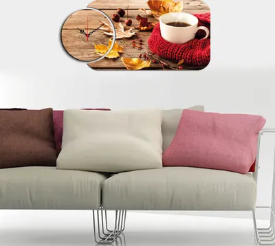 Produktbild von Opviq, YMS- HMA5133, Bunt, Wanduhren, 68 x 32 cm, 100% MDF (Dicke: 3 mm)