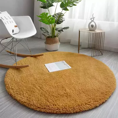 Produktbild von Runder Shaggy-Teppich, 160 cm Durchmesser, in der Farbe Kurkuma