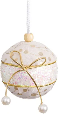 Obrázek produktu pro Vánoční ozdoby na stromeček bílá zlatá mašle z polyfoamové tkaniny 6 x 6 x 6 cm (6 kusů)