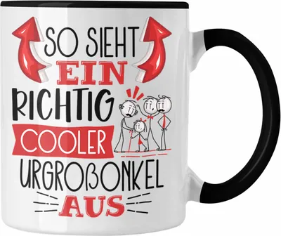 Produktbild von Trendation - Urgroßonkel Tasse Geschenk So Sieht Ein RIchtig Cooler Urgroßonkel Aus Geschenkidee Lustiger Spruch Geburtstag Becher Kaffeetasse (Schwarz)