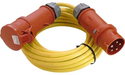 CEE-Verlängerung 400V/16A, 10m, 5-polig, IP44, gelb