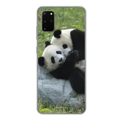 Produktbild von MuchoWow® Handyhülle Schutzhülle Hülle für Samsung Galaxy S20 Plus Pandas - Gras - Stein Silikon Softcase Handy Hülle - Hartschale