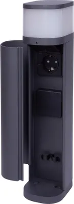 Immagine prodotto di Novatool dissuasore di luce con presa di corrente 2 volte tonda antracite con copertura IP44 presa di corrente esterna da giardino presa di corrente esterna a colonna presa di corrente da giardino a torre (elettrica)