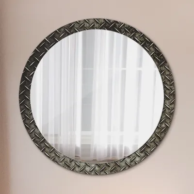 Produktbild von Spiegel - Mirror zum Wandspiegel Schlafzimmer – Schminkspiegel- stahl textur- Ø100cm