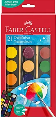 Produktbild von Faber-Castell Wasserlack 21 Farben mit 2 Pinseln Gute Deckkraft