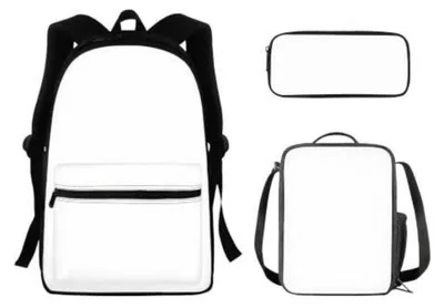 Image de Ensemble de sacs à dos scolaires 3 pièces pour garçons et filles, comprenant une boîte à lunch et une trousse