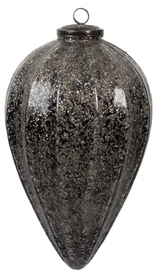 Image de Clayre & Eef Boule de Noël Ø 17x26 cm Noir Verre