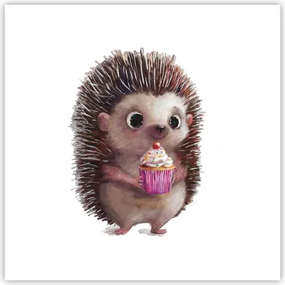 Produktbild von Poster - Poster ohne Rahmen - Igel Cupcake Kinder - 40x40 cm - Wand Bild - Wanddeko - Wandbilder - Kunstposter - Wandposter - Bilder - Kunstdruck - Wanddekoration - Wandbild - P2XAC40x40-4769