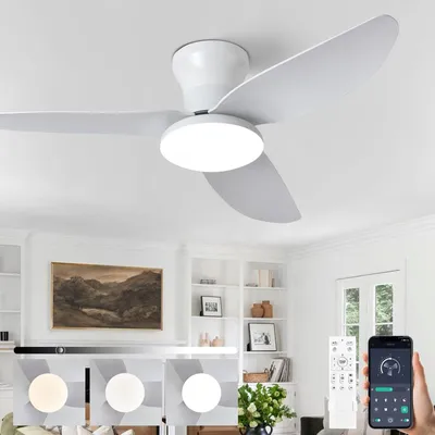 Deckenventilator mit LED-Licht, 100 cm, leise, 6 Stufen, Fernbedienung