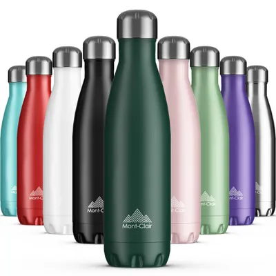 Edelstahl-Wasserflasche 500 ml, vakuumisoliert, BPA-frei, grün