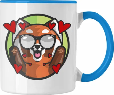 Produktbild von Trendation - Love Panda Tasse Kinder Geschenkidee für Jungs Mädchen Lustige Grafik Jungen (Blau)