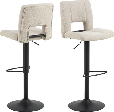 Image de Sylvia tabouret de bar réglable en hauteur fonction pivotante beige.