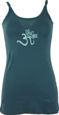 Produktbild von Yoga-Top aus Baumwolle OM - Taubenblau, Damen, Türkis, Elasthan,Baumwolle(Bio), Größe: M