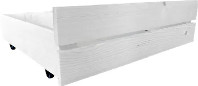 Produktbild von Lermowood Schubladen-Set für Palettenbett M2 Weiß 40cm- Massives Kiefernholz auf Rollen