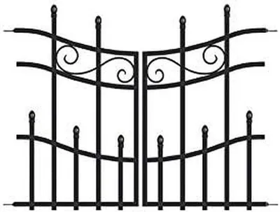 Produktbild von Famanu Gartenzaun Dekoratives Zaunwerk - Elegantes Design - 93 cm breit - Schwarz