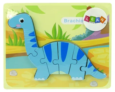 Image de Puzzle en bois Dinosaure Brachiosaure bleu