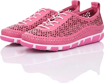 Produktbild von Gemini Damen Schnürschuh perforierter Leder Halbschuh mit Wechselsohle 395438-01, Größe:39 EU, Farbe:Pink