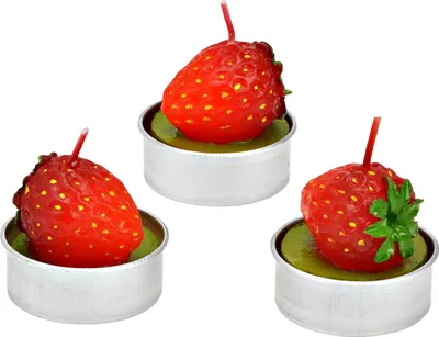 Image de Bougies chauffe-plat fraise en cire Set de 6