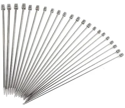 Produktbild von Stricknadeln Edelstahl 36 cm 11 Paar Größen 2,0-8,0 mm