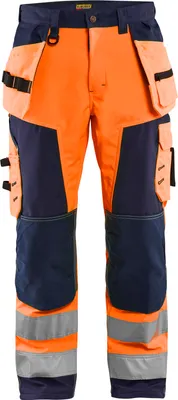 Produktbild von BLAKLÄDER® unisex Warnschutzhose 1567 orange, marine Größe 62