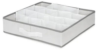 Lade-Organizer 16 Fächer, Vliesstoff, Weiß, 40x40x9 cm