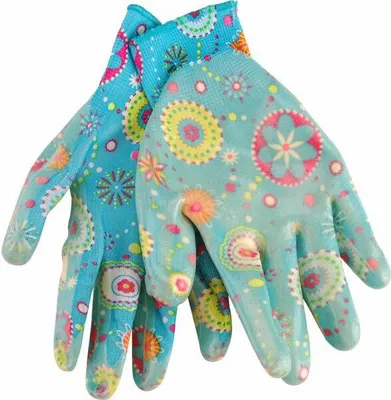 Obrázok produktu pre Záhradné rukavice, nylonové, polomáčacie, nitrilové, veľkosť 8"